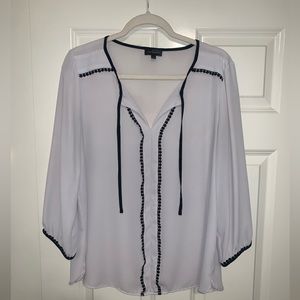 White and Black work blouse